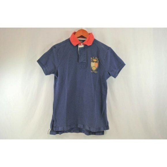 Polo Ralph Lauren Other - Polo Ralph Lauren Shirt Navy Blue w Red Collar RLPC Crest Custom Fit Mens